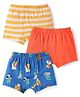 Babyhug Single Jersey Knit Above Knee Length Trunks with Animal Prints & Stripes Pack of 3 - Blue Orange & White