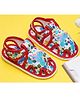 boyz n galz Floral Printed & Unicorn Applique Detailed Musical Sandals - Red