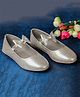 Boyz n Galz Shimmer Bow Applique Detailed Ballerinas - Silver