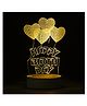 eCraftIndia   Happy Birthday Heart Design Carved on Acrylic & Wood Base Night Lamp