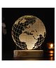 eCraftIndia   Acrylic & Wooden Base Golden Globe Design Decorated Table Night Lamp