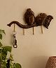 eCraftIndia   Wrought Iron Buddha Head On Elephant Trunk Designer Key Holder With 4 Key Hooks For Wall