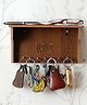 eCraftIndia Multiutility 7 Hooks Wooden Keyholder with Shelf