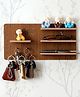 eCraftIndia Multiutility 5 Hooks Wooden Keyholder with 4 Shelves