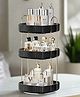 Three Tier Square Rotating Makeup Organiser - Black