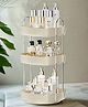 Three Tier Square Rotating Makeup Organiser - Cream