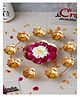 eCraftIndia   Golden Metal Handcrafted 9 Lotus Diya Shape Decorative Urli Bowl