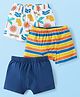 Babyhug 100% Cotton Trunk Beach Theme Print Pack of 3 - Blue & White