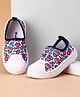 Cute Walk by Babyhug Slip On  Casual Shoes with Floral Print - White Blue & Red