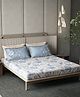 D Decor 100% Cotton Ethnic 180 TC King Bedsheet With 4 Pillow Covers - Blue