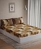 D Decor 100% Cotton Abstract 145 TC Double Bedsheet With 2 Pillow Covers - Brown