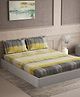 D Decor 100% Cotton Abstract 145 TC Double Bedsheet With 2 Pillow Covers - Yellow