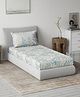 Ddecor 100% Cotton Leaves 145 TC Single Bedsheet With 1 Pillow Covers - Blue