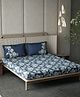 D Decor 100% Cotton Global Ethnic 145 TC Double Bedsheet With 2 Pillow Covers - Blue