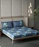 D Decor 100% Cotton Classical 145 TC Double Bedsheet With 2 Pillow Covers - Blue