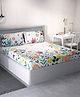 D Decor 100% Cotton Kids 145 TC Double Bedsheet With 2 Pillow Covers - White