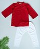 KLINGARU Full Sleeves Solid Kurta & Pyjama Set - Red