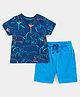 Mothercare Cotton Half Sleeves Elephant Printed Tee & Shorts Set - Multi Colour