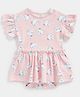 Mothercare Cotton Sleeveless Frill Detailed Panda Printed Dress With Attached Bloomer - Pink