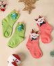 Kicks & Crawl Christmas Theme Pack Of 2 Merry Bright Festive Socks - Green & Pink