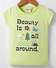 Lazy Bones Sinker Knit Half Sleeves T-Shirt with Beauty Is All Around You Text - Light Green