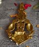 Servdharm Intricately Designed Aarti Diya, Three Wicks Aarti Diya in Pure Brass for Gifting