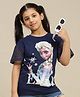 Kidsville Cotton Frozen Featuring Half Sleeves Elsa Printed Tee - Blue