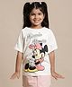 Kidsville Cotton Mickey & Friends Featuring Half Sleeves Minnie Mouse Printed Tee - Off White