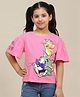 Kidsville Cotton Warner Bros Featuring Half Bell Sleeves Tom & Jerry Printed Cotton Tee - Pink