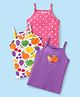 Babyhug 100% Cotton Knit Singlet Sleeves Polka Dots & Fruit Printed Slips Pack of 3 - Purple White & Pink