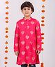 MASTARANG Full Sleeves Floral Foil Printed Kurta - Fuchsia