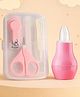The Cheeky Kidzz Baby 4 In 1 Baby Manicure Pedicure Grooming Nail Kit With Nasal Vacuum Suction Nose Aspirator Teether (Pink)