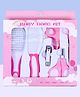 The Cheeky Kidzz Baby 4 In1 Baby Manicure Pedicure Grooming Essential Nailkit Set with Protective Case Baby Nail Clippers Scissor Nail Filer & Nasal Ear Tweezers for Newborn Infant Toddler(Pink)