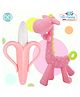 The Cheeky Kidzz Baby Silicone Banana Toothbrush Massaging & Cleaning Gums With Soft Giraffe Shape Teether BPA Free (PINK)