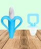 The Cheeky Kidzz Baby Silicone Banana Toothbrush Massaging & Cleaning Gums With Pacifier Teether Set BPA Free (BLUE)