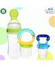 The Cheeky Kidzz Baby 2 Fruit Food Vegetable Nibblers Soother Teether With 1 Squeeze Silicone Spoon Feeder (GREEN)