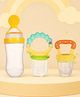 The Cheeky Kidzz Baby 2 Fruit Food Vegetable Nibblers Soother Teether With 1 Squeeze Silicone Spoon Feeder (YELLOW)