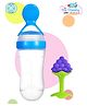 The Cheeky Kidzz Baby Fruit Shape Soft Sillicone Standing Teether With Squeeze Spoon Rice Cereal Bottle BPA Free (GRAPES)