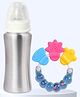 The Cheeky Kidzz Baby Ring Shape Teether Teething With Stainless Steel 240ml Feeding Bottle Set BPA Free