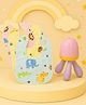 The Cheeky Kidzz Baby Food Feeder Silcone Fruit Vegetable Nibbler Octo Soother Teether BPA Free with 3 Cotton Feeding Bibs(MULTI-COLOR)