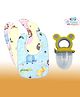 The Cheeky Kidzz Baby Food Feeder Silcone Fruit Vegetable Nibbler Rattle Soother Teether With 3 Cotton Feeding Bibs(YELLOW)