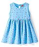 Babyhug Single Jersey Knit Sleeveless Frock With Star Print - Light Blue