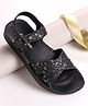 Pine Kids Sandal with Velcro Closure & Glitter Print - Black