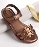 Pine Kids Sandals with Velcro Closure - Rose Gold