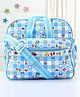 Diaper Bag Multipurpose Happy Day Square Print With PVC Material- Blue