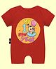 The Peppy Tend 100% Cotton New Year Theme Half Sleeves My 1st New Year Text Printed Romper - Red