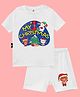 The Peppy Tend 100% Cotton Christmas Theme Half Sleeves My 1st Christmas Text Printed Tee With Shorts Set - White