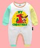 The Peppy Tend Christmas Theme 100% Cotton Full Sleeves My 1st Christmas Text Printed Romper - Multi Colour