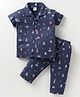Ben Benny Single Jersey Half Sleeves Night Suit Nautical Print - Navy Blue
