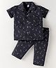 Ben Benny Single Jersey Knit Half Sleeves Night Suit Abstract Print - Black